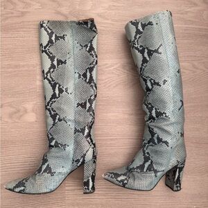 Paris Texas Snakeskin Patterned Heeled Boots